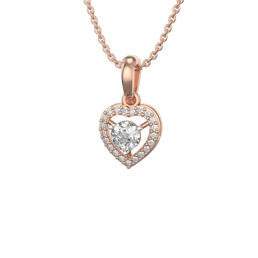 0.30 ct Heart Solitaire Diamond Pendant made from VVS EF diamond quality with 0.43 carat diamonds