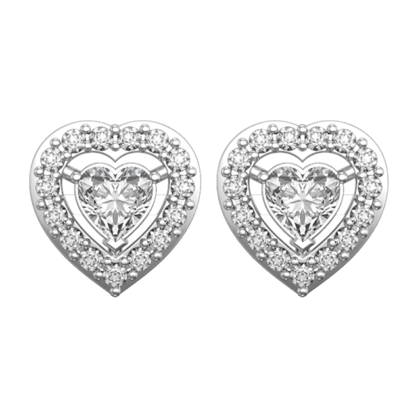 View of the 0.30 ct Heart of Hearts Solitaire Diamond Earrings in close up