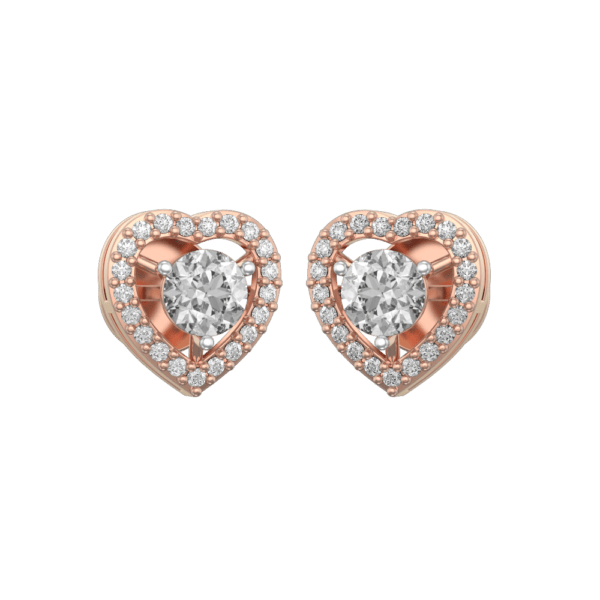 0.30 ct Hearts Solitaire Diamond Earrings made from VVS EF diamond quality with 0.85 carat diamonds