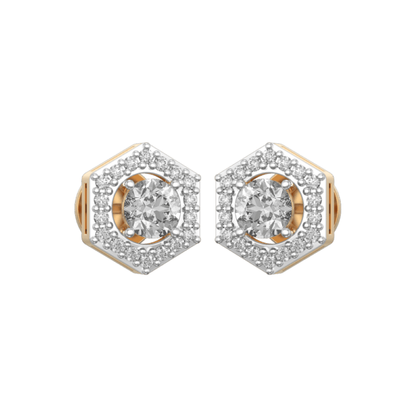 0.30 ct Hexad Solitaire Diamond Earrings made from VVS EF diamond quality with 0.82 carat diamonds