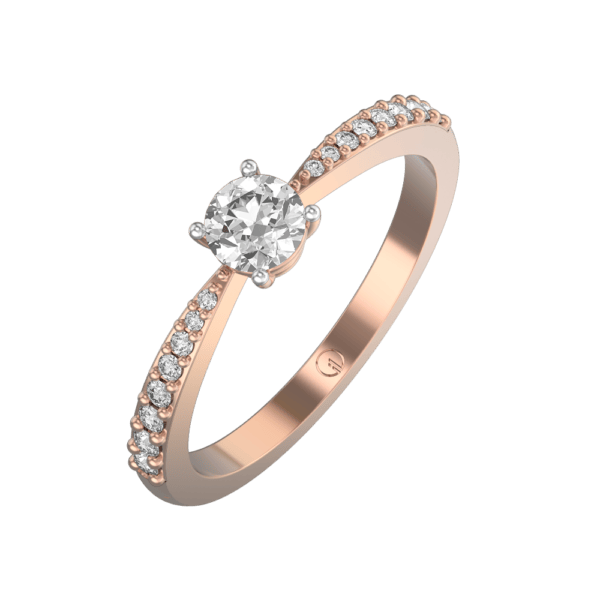 0.30 ct Radiant Aurora Solitaire Diamond Engagement Ring made from VVS EF diamond quality with 0.43 carat diamonds