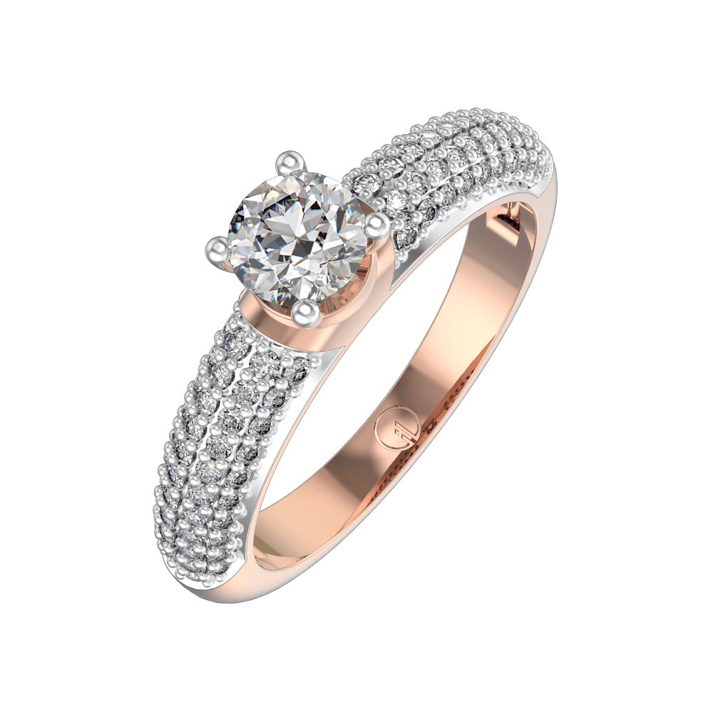 Heart Shaped Ring Design with 2 Carat Diamond in Gold for Enga
