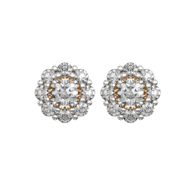 View of the 0.30 ct Soulful Sun Solitaire Diamond Earrings in close up