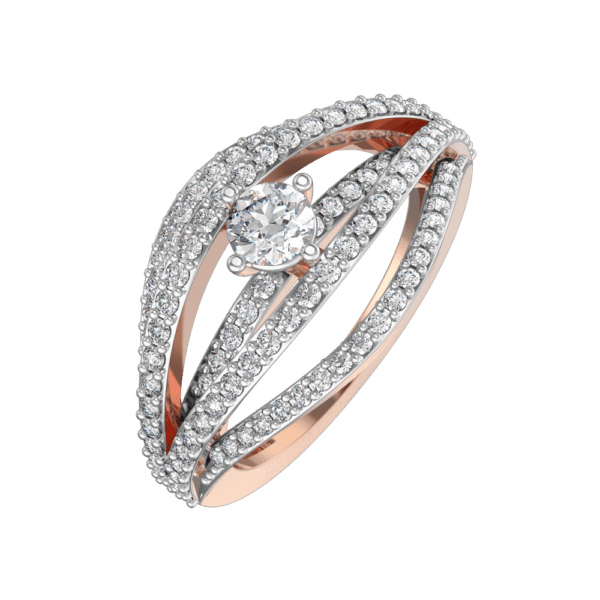 0.30 ct Waves of Passion Solitaire Diamond Engagement Ring made from VVS EF diamond quality with 0.97 carat diamonds