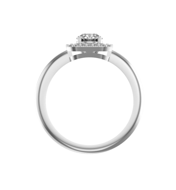 An additional view of the 0.40 Ct Quadratical Aureole Solitaire Diamond Engagement Ring