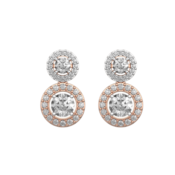 View of the 0.40 ct Elijah Solitaire Diamond Earrings in close up