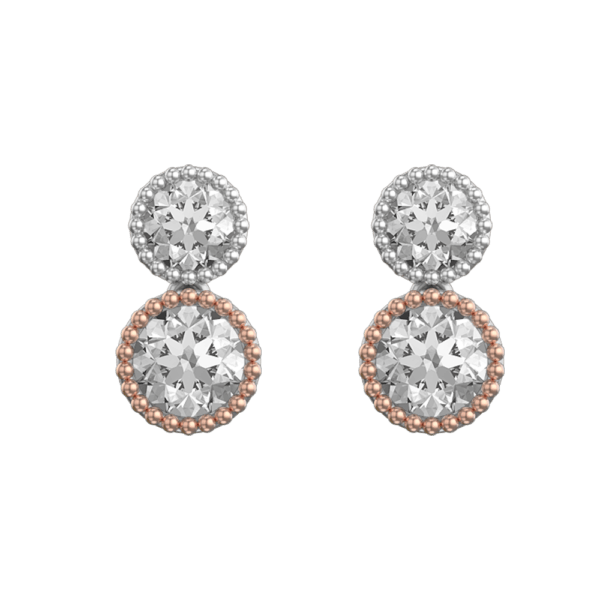 View of the 0.40 ct Irresistible Radiance Solitaire Diamond Earrings in close up