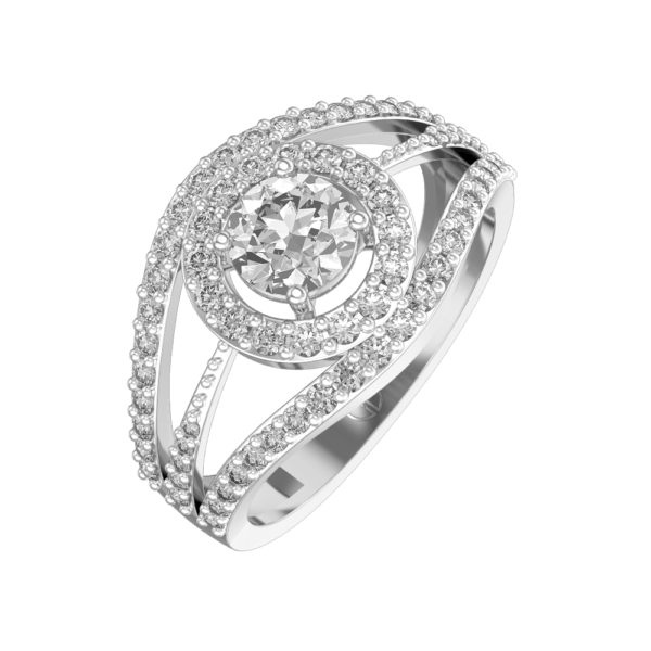 0.40 ct Luxuriant Luster Solitaire Diamond Engagement Ring made from VVS EF diamond quality with 0.88 carat diamonds