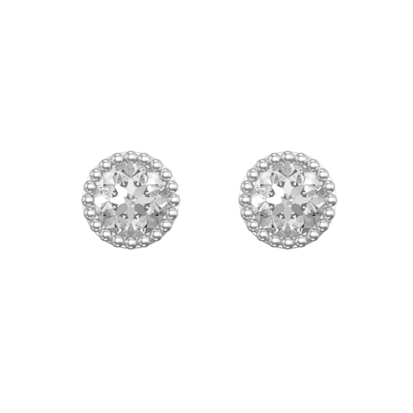 View of the 0.40 ct Selika Solitaire Diamond Earrings in close up