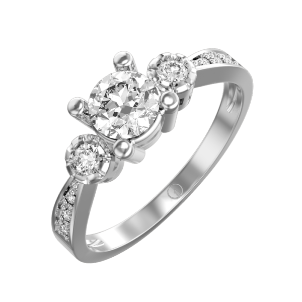 0.45 ct Frost Fairy Solitaire Diamond Engagement Ring made from VVS EF diamond quality with 0.63 carat diamonds