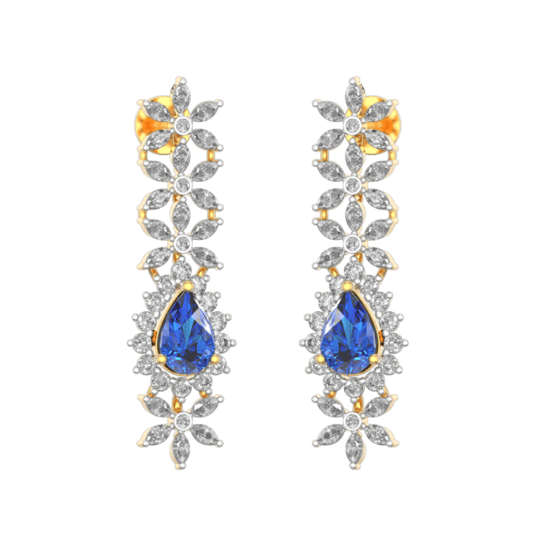 Adorable-Avalanche-Diamond-Earrings made from VVS EF diamond quality with 1.75 carat diamonds