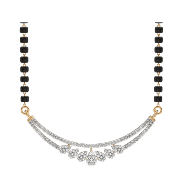 View of the Amorous Admirations Diamond Mangalsutra in close up