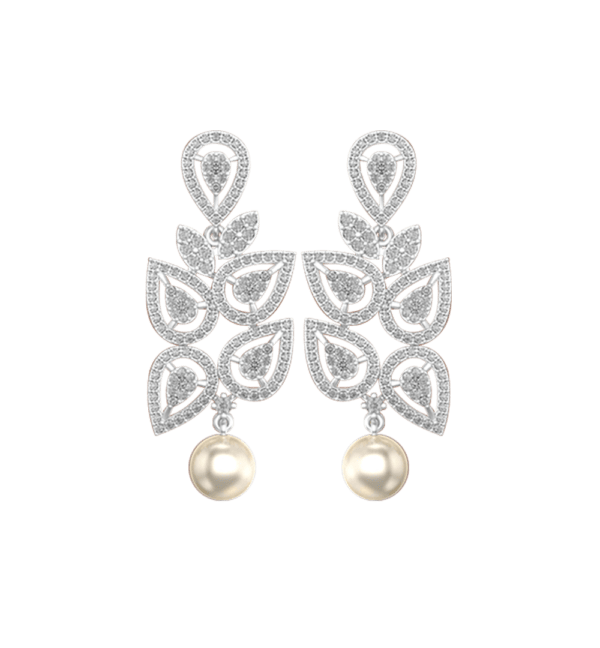View of the Angelic Aphrodite Diamond Earrings in close up