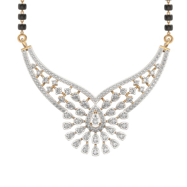 View of the Aubade Radiance Diamond Mangalsutra in close up