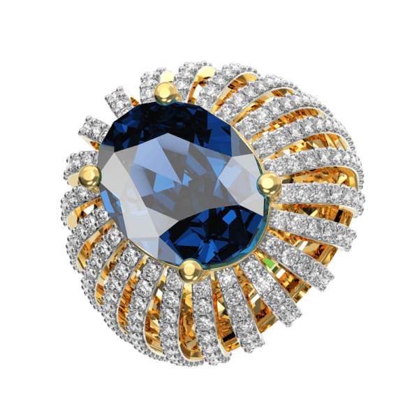 View of the Azure Radiance Diamond Ring in close up