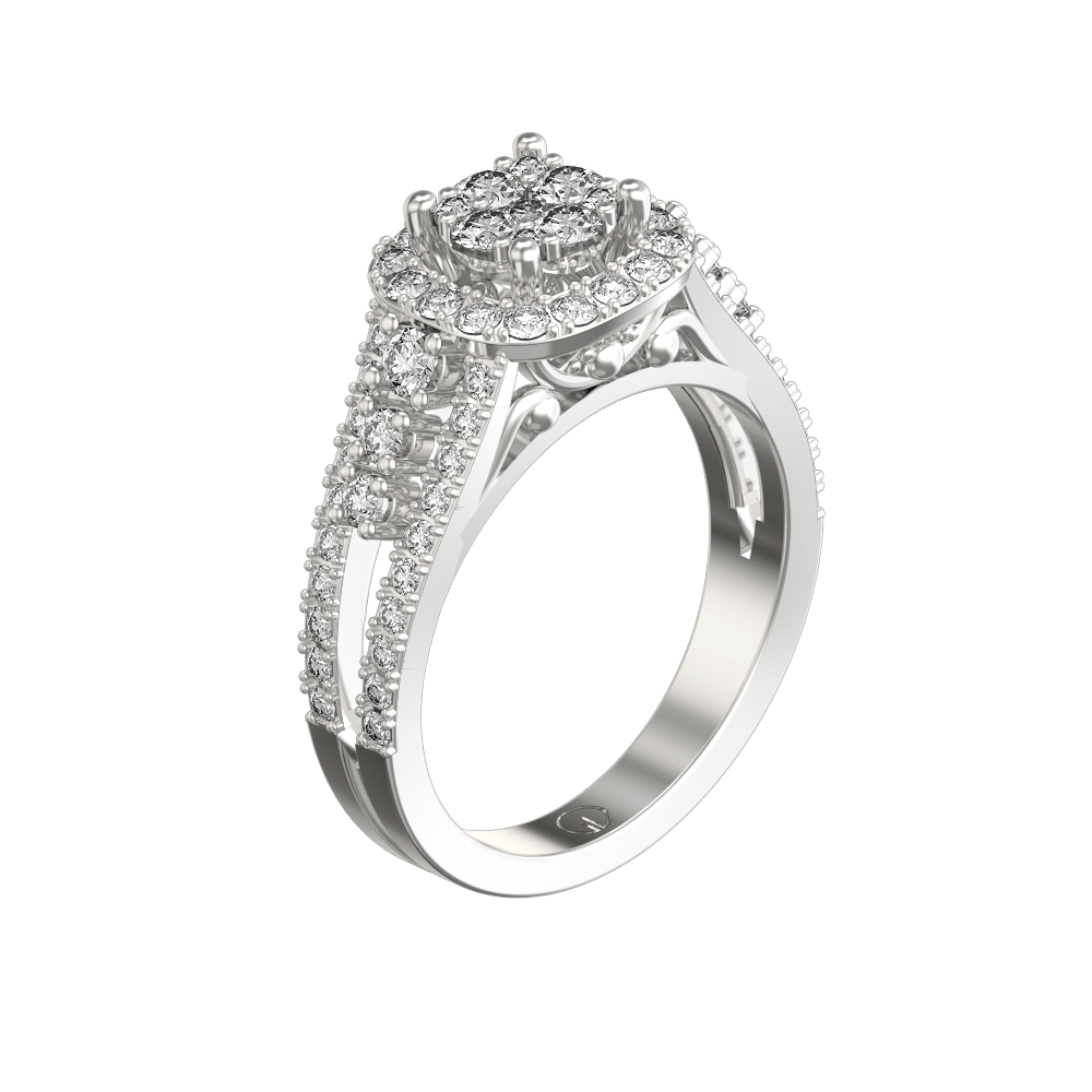 14kt White Gold Twist Shank Engagement Ring - The Diamond Shop
