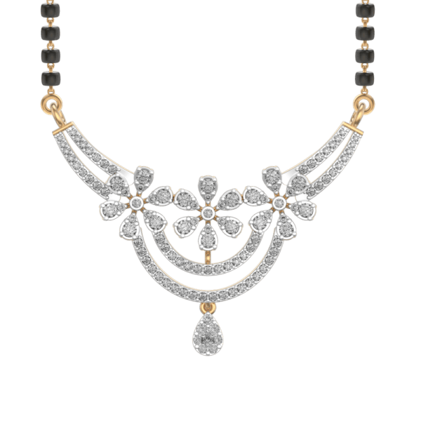 View of the Blossomy Beguile Diamond Mangalsutra in close up
