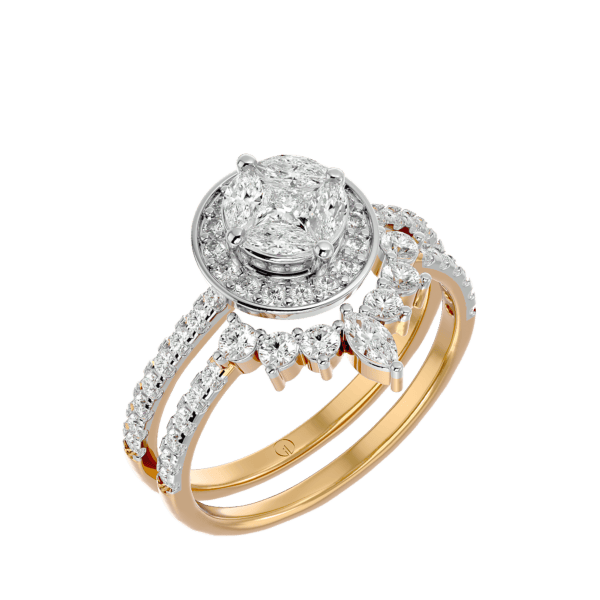 Bountiful Beauty Solitaire Illusion Diamond Ring made from VVS EF diamond quality with 0.92 carat diamonds