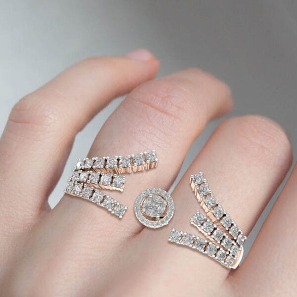 Human wearing the Charming Caress Diamond Ring