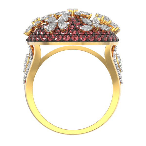 An additional view of the Cherry Blooms Diamond Ring