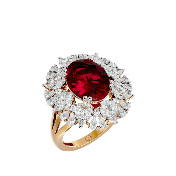 Cherry Red Coruscations Diamond Ring made from VVS EF diamond quality with 2.28 carat diamonds