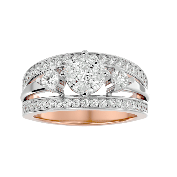 View of the Delightful Dazzle Solitaire Illusion Diamond Ring in close up