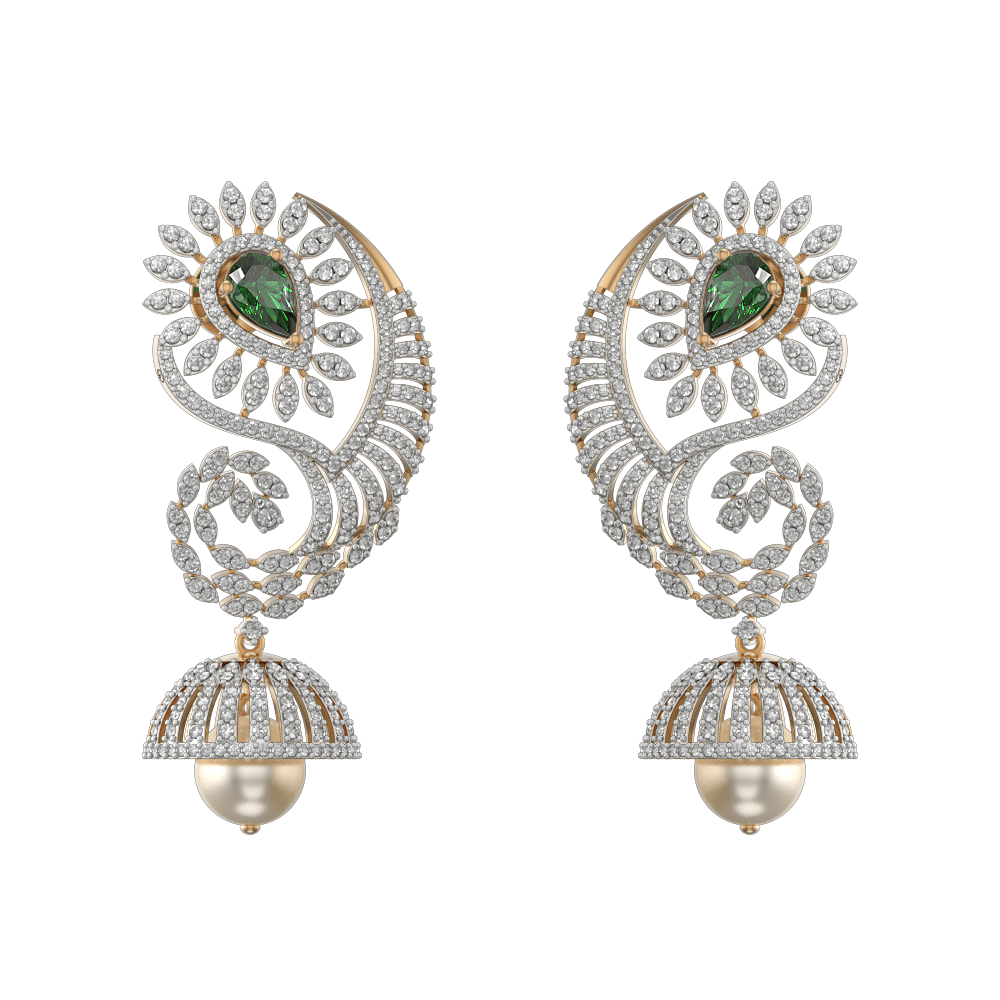 Dreamy-Paisley-Jhumka-Diamond-Earrings-ER2751A-View-01