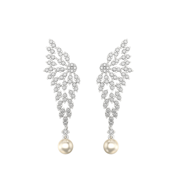 View of the Drops Of Fantasy Diamond Earrings in close up