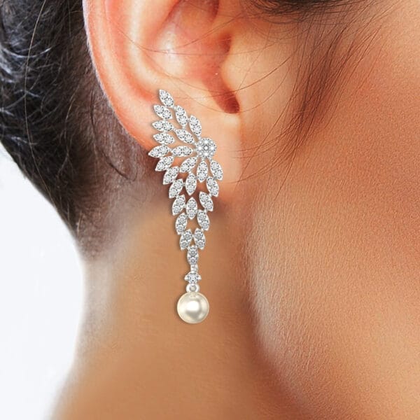 Human wearing the Drops Of Fantasy Diamond Earrings