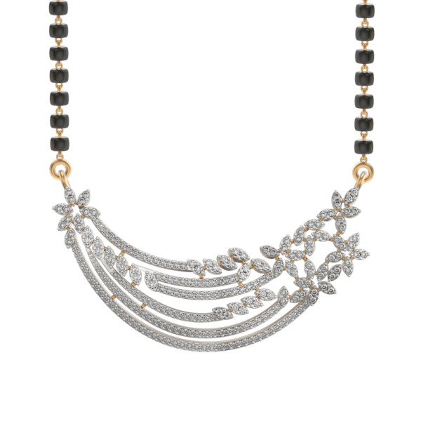 View of the Enticing Aura Diamond Mangalsutra in close up