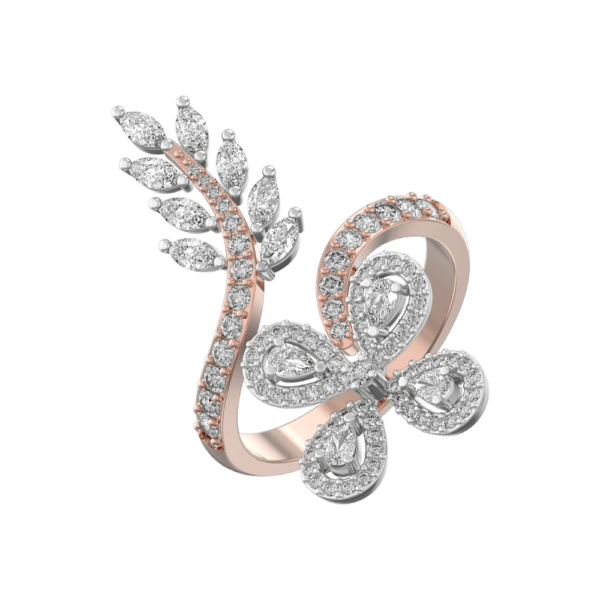 Ferns and Petals Diamond Ring made from VVS EF diamond quality with 1.39 carat diamonds