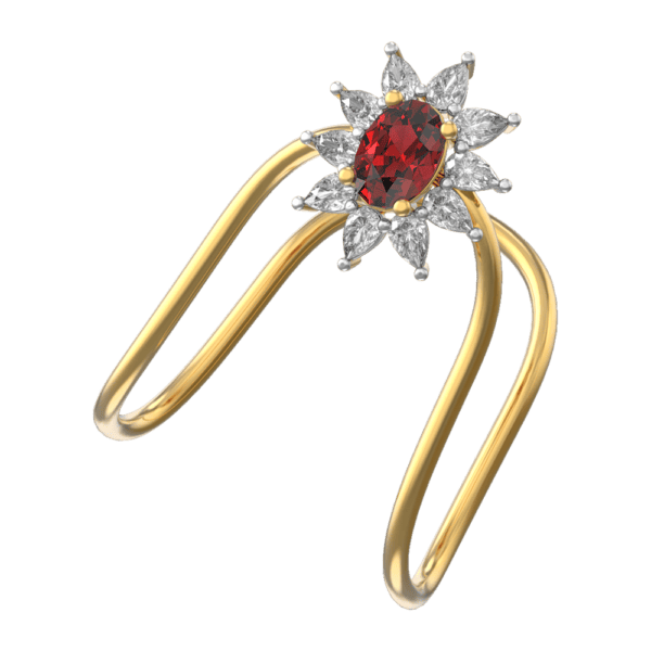 Flaming Sunflower Vanki Diamond Ring made from VVS EF diamond quality with 0.4 carat diamonds