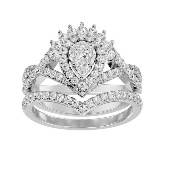 View of the Graceful Gloria Solitaire Illusion Diamond Ring in close up