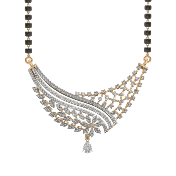 View of the Grandiose Dazzles Diamond Mangalsutra in close up