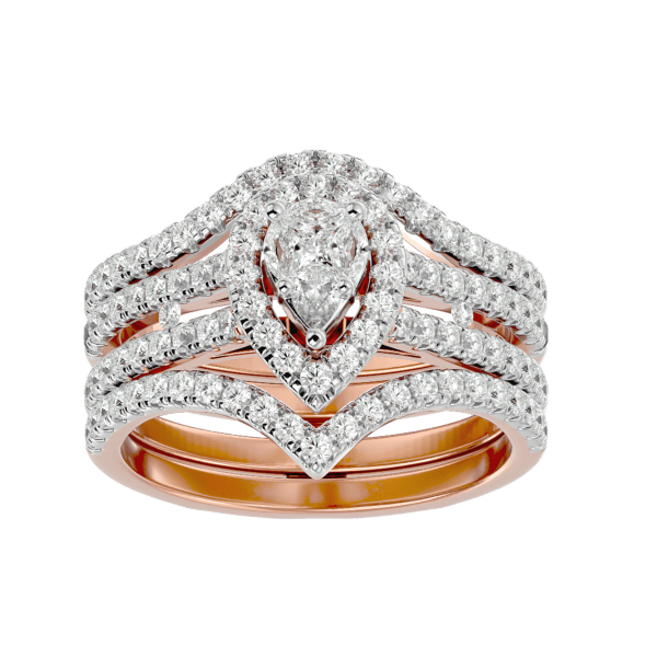 View of the Luxurious Solitaire Illusion Diamond Ring in close up