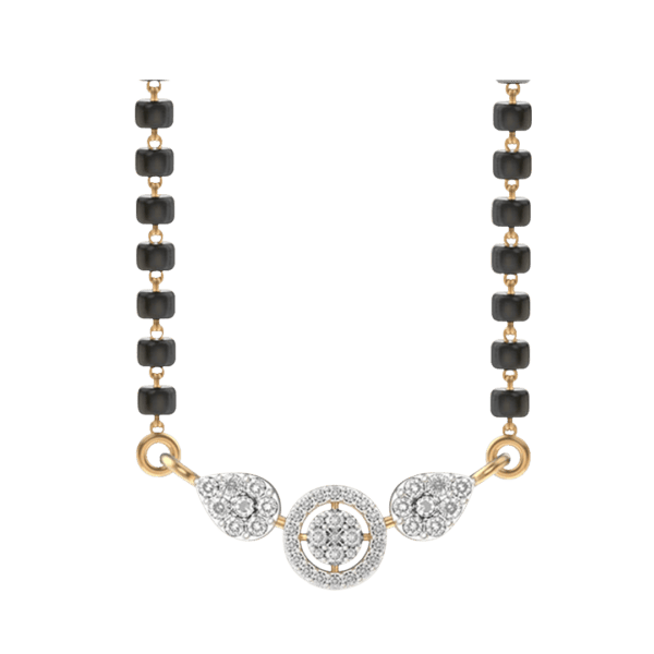 View of the Nuptial Charms Diamond Mangalsutra in close up