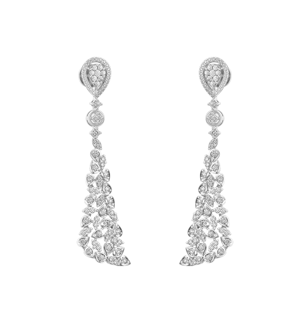 Ornate Outshine Diamond Earrings made from VVS EF diamond quality with 2.26 carat diamonds