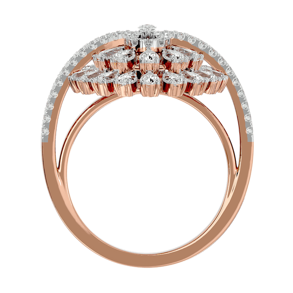 An additional view of the Ostentatious Blossom Diamond Ring