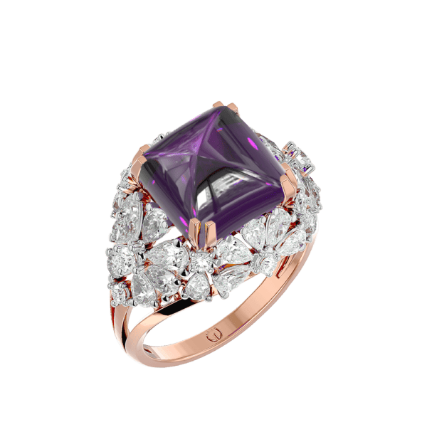 Pulchritudinous Purple Diamond Ring made from VVS EF diamond quality with 1.88 carat diamonds