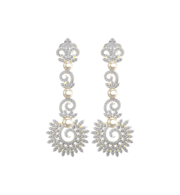 View of the Queenly Radiance Diamond Earrings in close up