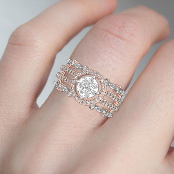Human wearing the Quintessential Radiance Diamond Ring