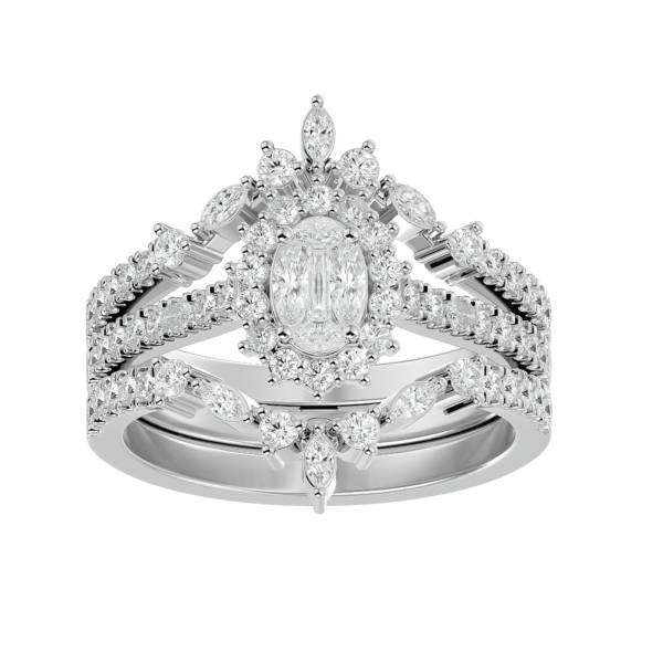 View of the Royal Grace Solitaire Illusion Diamond Ring in close up