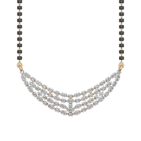 View of the Shimmering Raindrops Diamond Mangalsutra in close up