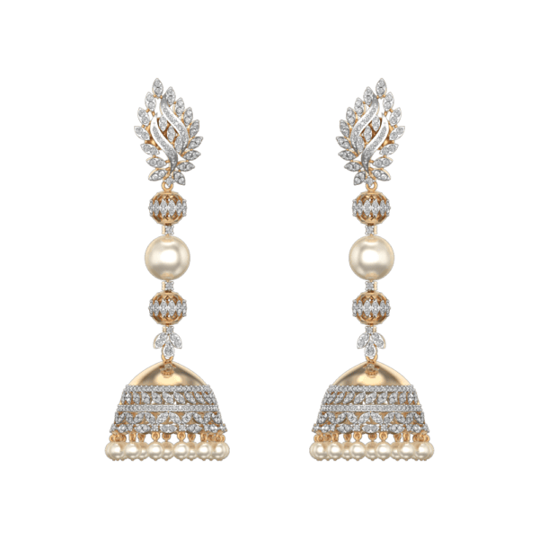 Shimmers Of Sirius Jhumka Diamond Earrings made from VVS EF diamond quality with 4.13 carat diamonds