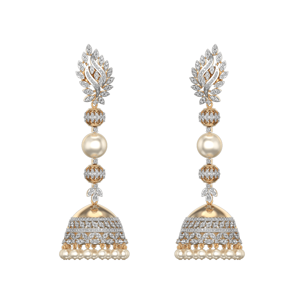 Shimmers Of Sirius Jhumka Diamond Earrings