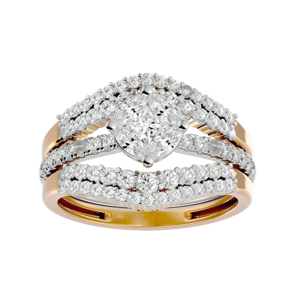 View of the Ultra Stylish Solitaire Illusion Diamond Ring in close up