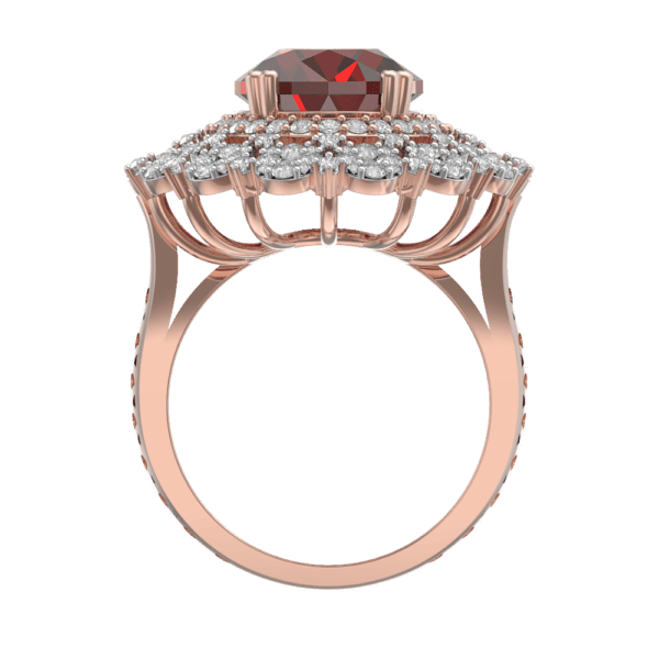 An additional view of the Vermilion Vibrance Diamond Ring