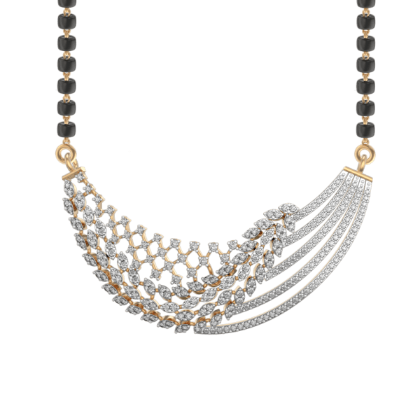 Waves Of Shimmer Diamond Mangalsutra made from VVS EF diamond quality with 1.47 carat diamonds