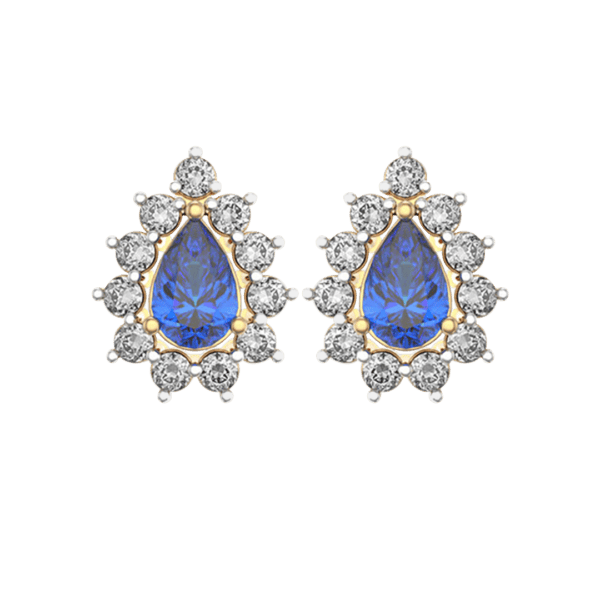 View of the Azure Acclaim Diamond Earrings in close up