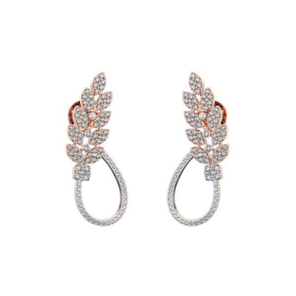 Phenomenal Petiole Diamond Earrings made from VVS EF diamond quality with 2.4 carat diamonds